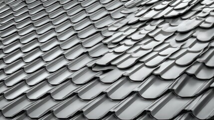 Inspecting New Gray Roof Tiles Construction Detail and Pattern Texture