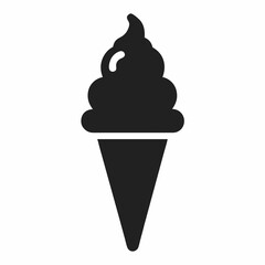 ice cream cone icon silhouette vector illustration