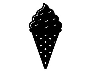 ice cream cone silhouette vector illustration
