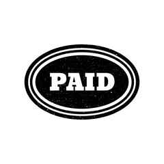 Paid Stamp Vector Illustration isolated on white background.