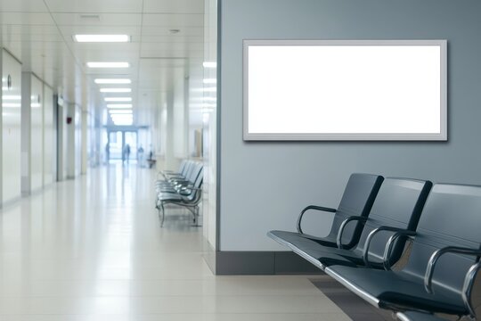 A blank billboard strategically placed in a hospital waiting area presents unique opportunities for effectively conveying crucial patient and visitor information, enhancing their overall experience
