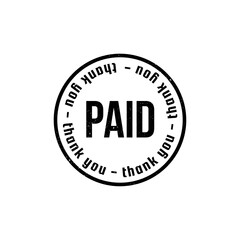 Paid Stamp Vector Illustration isolated on white background.