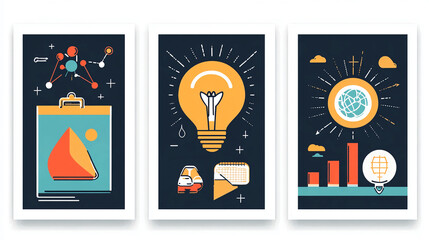Business ideas and innovation concept with lightbulb and creative design elements for success strategy