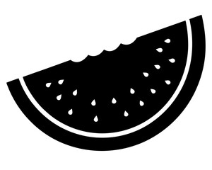watermelon bite silhouette vector illustration