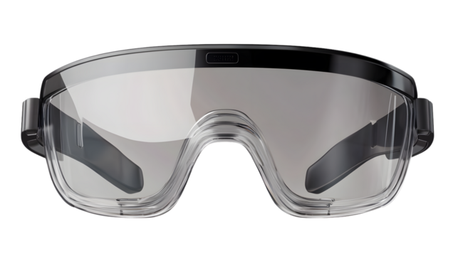 Modern Virtual Reality Glasses on Transparent Background for Tech Innovation Concepts.