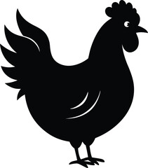 Hen silhouette with transparent background