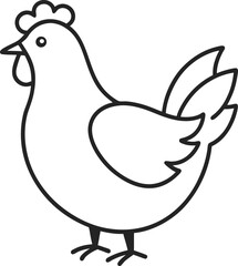  Hen isolated vector on a transparent background.