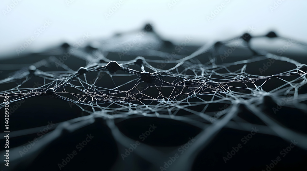 Poster abstract network structure with interconnected lines and dots