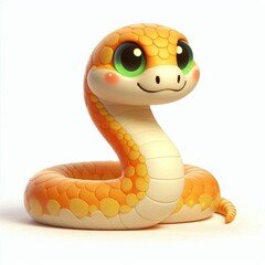 Fototapeta premium This is a vector illustration of a cute and funny cartoon snake, a wild reptile animal