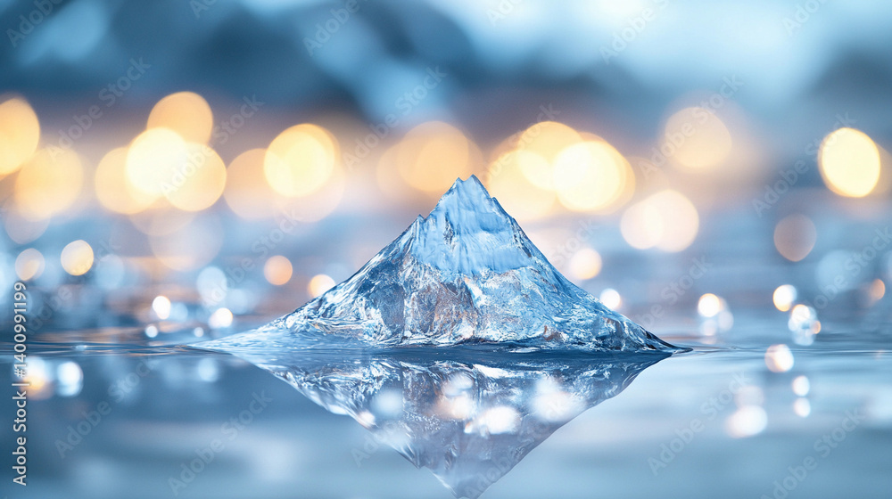 Aufkleber Abstract representation of a mountain peak on water surface Generative AI