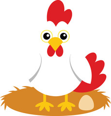  Hen isolated vector on a transparent background.