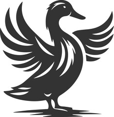 Fototapeta premium Silhouette of a bird animal duck vector