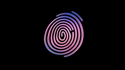 Conceptual abstract shape of digital fingerprint layers transforming into a data stream in high resolution