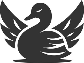 Silhouette of a bird animal duck vector