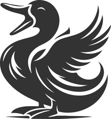 Silhouette of a bird animal duck vector