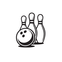 bowling ball and pins