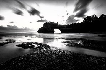 Scenic view of sea against sky at dusk at Indonesia