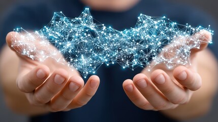Interconnected hands, visual representation of teamwork, support, and global community