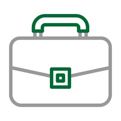 Business Briefcase Vector Line Dark Green Grey Icon Design