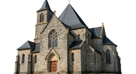Isolated Stone Church Exterior