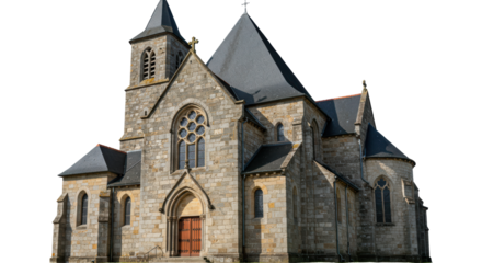 Isolated Stone Church Exterior