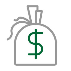 Expense Vector Line Dark Green Grey Icon Design