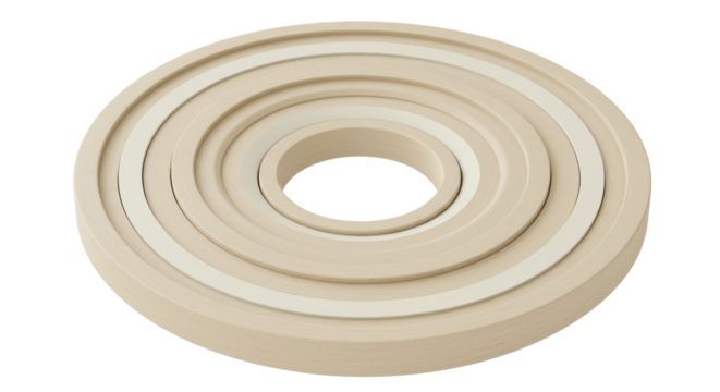 Isolated Beige Concentric Circles with Central Hole