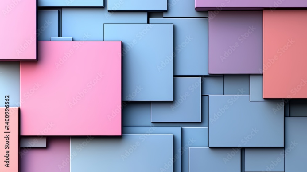 Fototapete blue and pink background with squares of different colors. the squares are arranged in a way that cr
