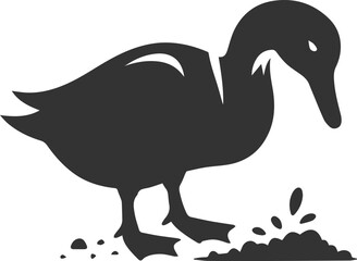 Silhouette of a bird animal duck vector