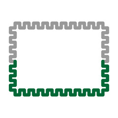 Postal Stamp Vector Line Dark Green Grey Icon Design
