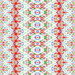 Red Color Geometric Pattern. Tribal Geometric Batik. Seamless Hand Wave. Abstract Stripe Geo Brush. Abstract Watercolor Stroke Pattern Blue Color Boho Ethnic Brush. Blue Colour Bohemian Texture.