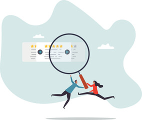 Reputation management team monitor online feedback rating to improve brand positive rank and gain customer trust .character for design.