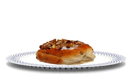 baked bread on white background