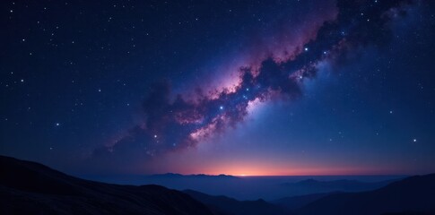 Sparkling starry night sky with constellations above vast dark space, galaxy, nightsky