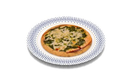 beef meat pizza in plate