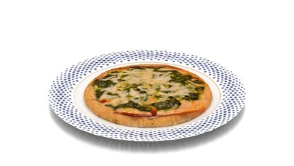 beef meat pizza in plate