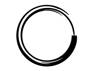 Grunge circle made for marking. Grunge circle made with art brush.