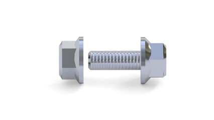 bolt and nut on white background