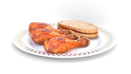 chicken leg piece in plate