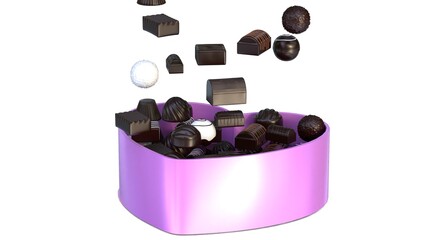 chocolate in heart shape gift box