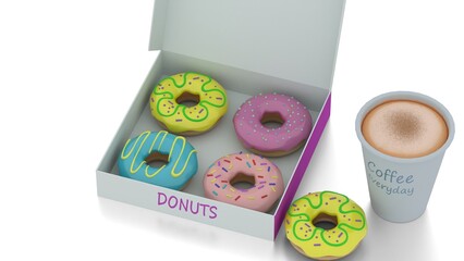 coffee cup and donuts