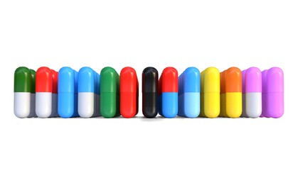 colorful capsules medicine