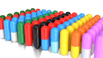 colorful capsules medicine