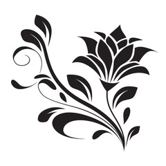 Elegant Black and White Floral Ornament Design