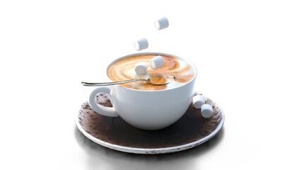 cup of coffee with marshmallow