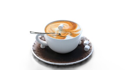 cup of coffee with marshmallow