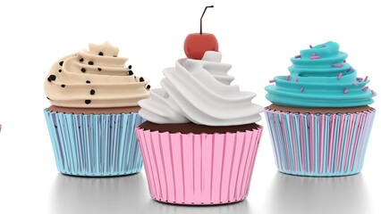 cupcakes with white background
