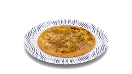 delices pizza in plate