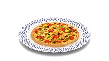 delices pizza on white background