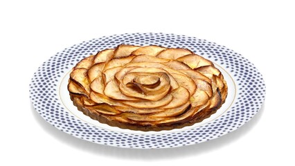 french apple tart in plate